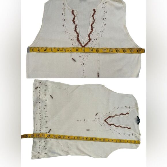 DAVID MEISTER Beaded Embellished Knit Top V-Neck Tank Blouse Size L - Picture 12 of 16